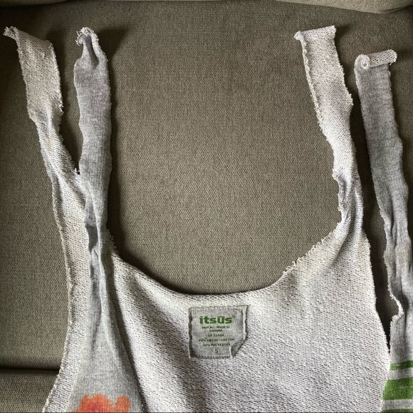 Sweatshirt Material Grey Tank Top Size Small - Picture 9 of 9